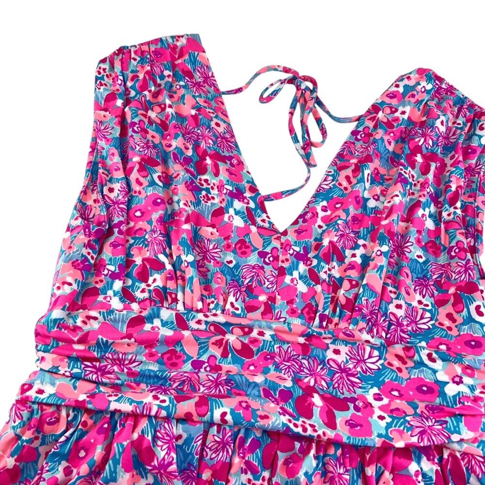 Lilly Pulitzer Faye Pink Floral Tiered Ruffle Dress - Picture 3 of 6
